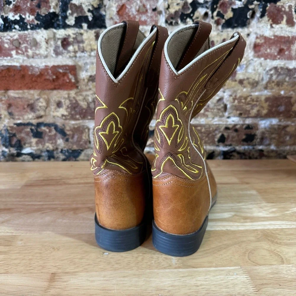 Cowboy Legend Youth 7 Brown Western Cowboy Boots Square Toe 1037-30K-CTR
